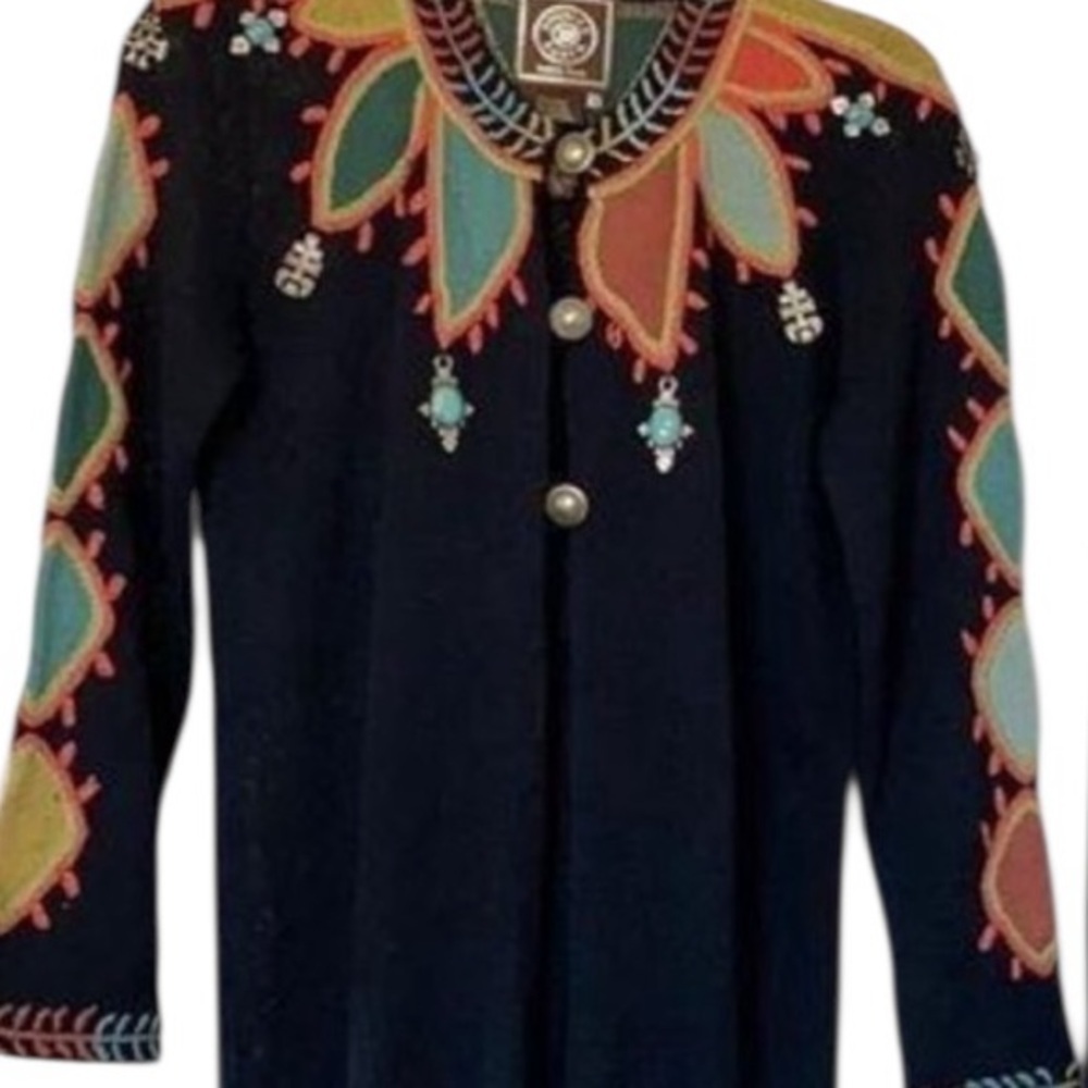 Double D Ranch extremely embellished embroidered ankle length jacket - Picture 7 of 11